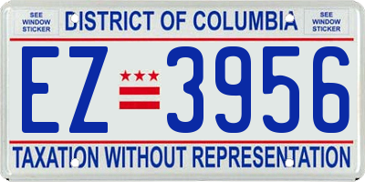 DC license plate EZ3956