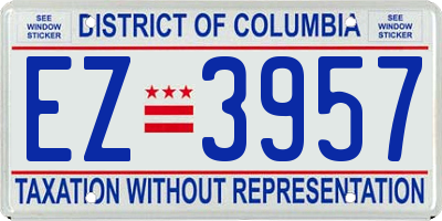 DC license plate EZ3957