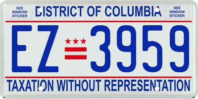 DC license plate EZ3959