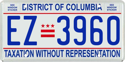 DC license plate EZ3960