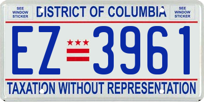 DC license plate EZ3961