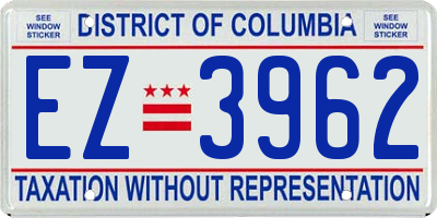 DC license plate EZ3962