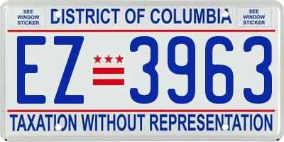 DC license plate EZ3963