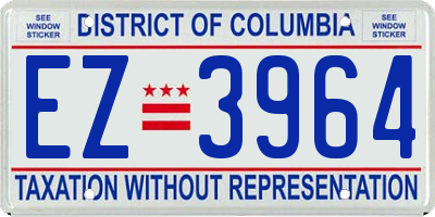 DC license plate EZ3964