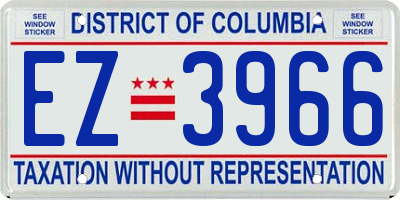 DC license plate EZ3966