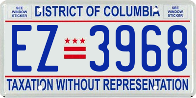 DC license plate EZ3968