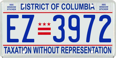 DC license plate EZ3972