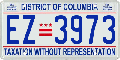 DC license plate EZ3973