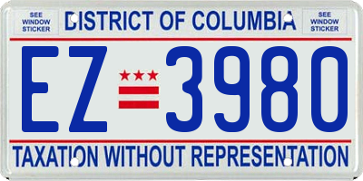 DC license plate EZ3980