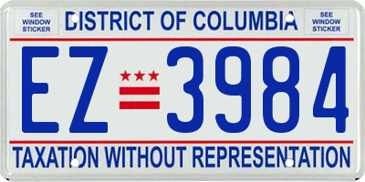 DC license plate EZ3984