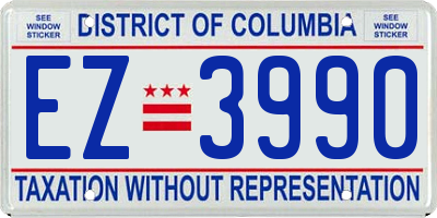 DC license plate EZ3990