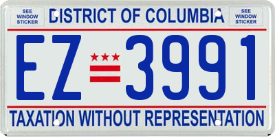 DC license plate EZ3991