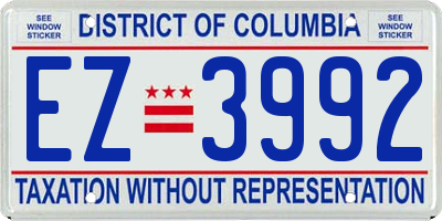 DC license plate EZ3992