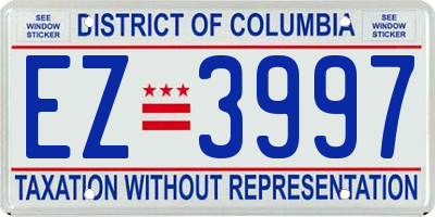 DC license plate EZ3997