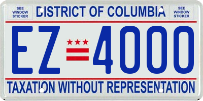 DC license plate EZ4000