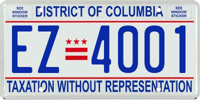 DC license plate EZ4001