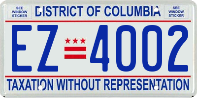 DC license plate EZ4002