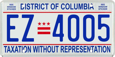 DC license plate EZ4005