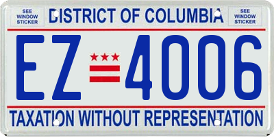 DC license plate EZ4006