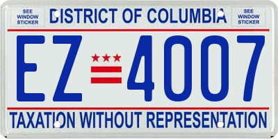 DC license plate EZ4007