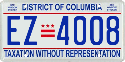 DC license plate EZ4008