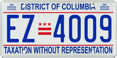 DC license plate EZ4009