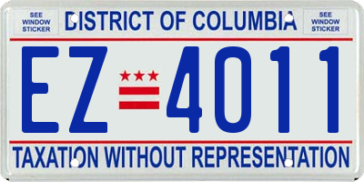 DC license plate EZ4011