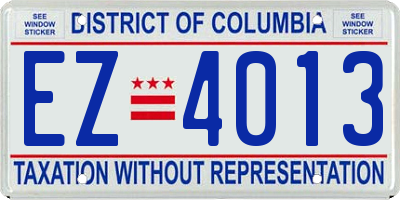 DC license plate EZ4013