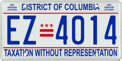 DC license plate EZ4014