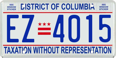 DC license plate EZ4015