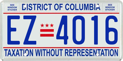 DC license plate EZ4016