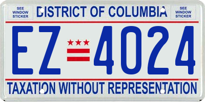 DC license plate EZ4024