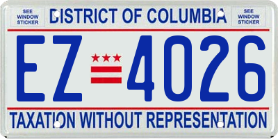 DC license plate EZ4026