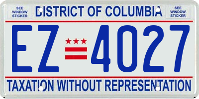 DC license plate EZ4027