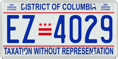 DC license plate EZ4029