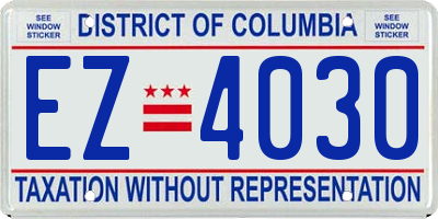 DC license plate EZ4030