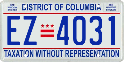 DC license plate EZ4031