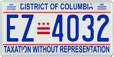 DC license plate EZ4032