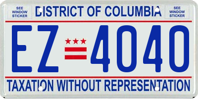 DC license plate EZ4040