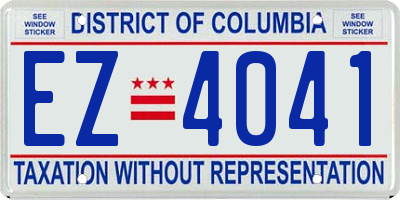 DC license plate EZ4041