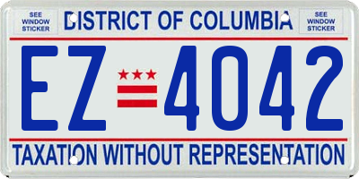 DC license plate EZ4042