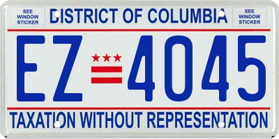 DC license plate EZ4045