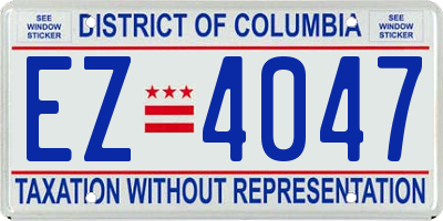 DC license plate EZ4047