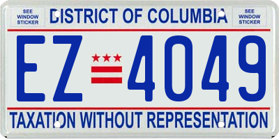 DC license plate EZ4049