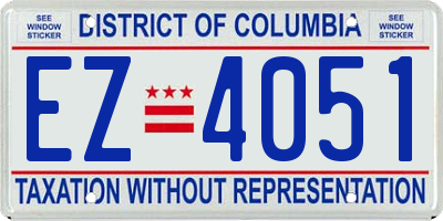 DC license plate EZ4051