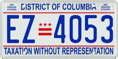 DC license plate EZ4053