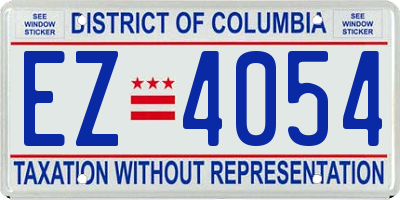 DC license plate EZ4054