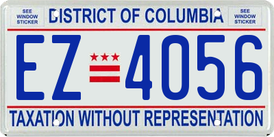 DC license plate EZ4056