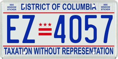 DC license plate EZ4057