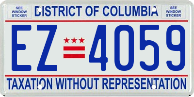 DC license plate EZ4059